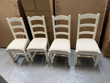 Load image into Gallery viewer, 4 x SUSSEX COTSWOLD CREAM
Ladderback Chair Linen Seat Pad Quality Furniture Clearance Ltd