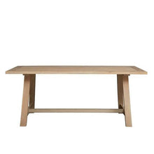 Load image into Gallery viewer, INGLESHAM WHITEWASH OAK
6 Seater Trestle Dining Table Quality Furniture Clearance Ltd