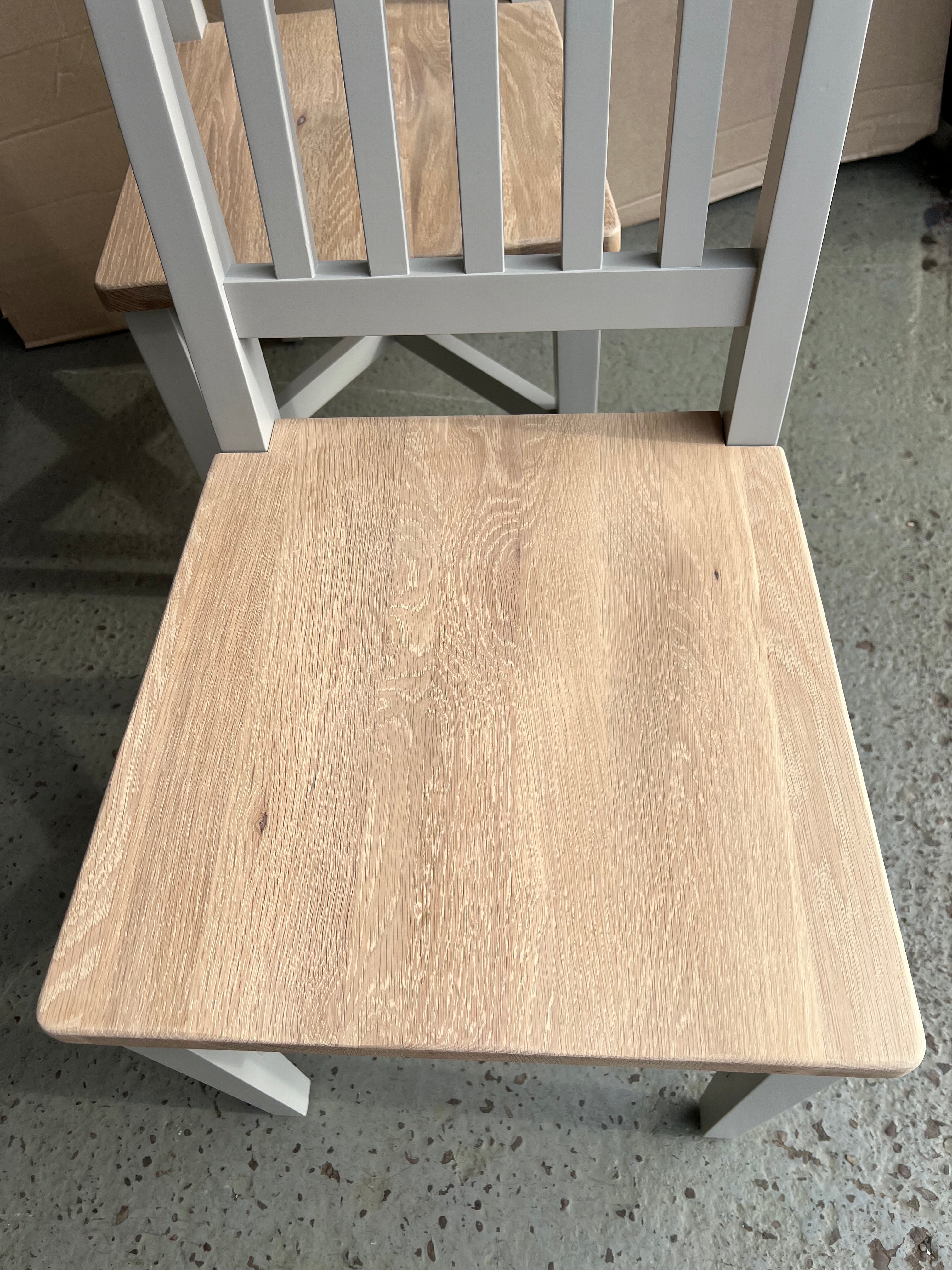 Set of 2 CHESTER DOVE GREY
Wooden Seat Dining Chair Quality Furniture Clearance Ltd