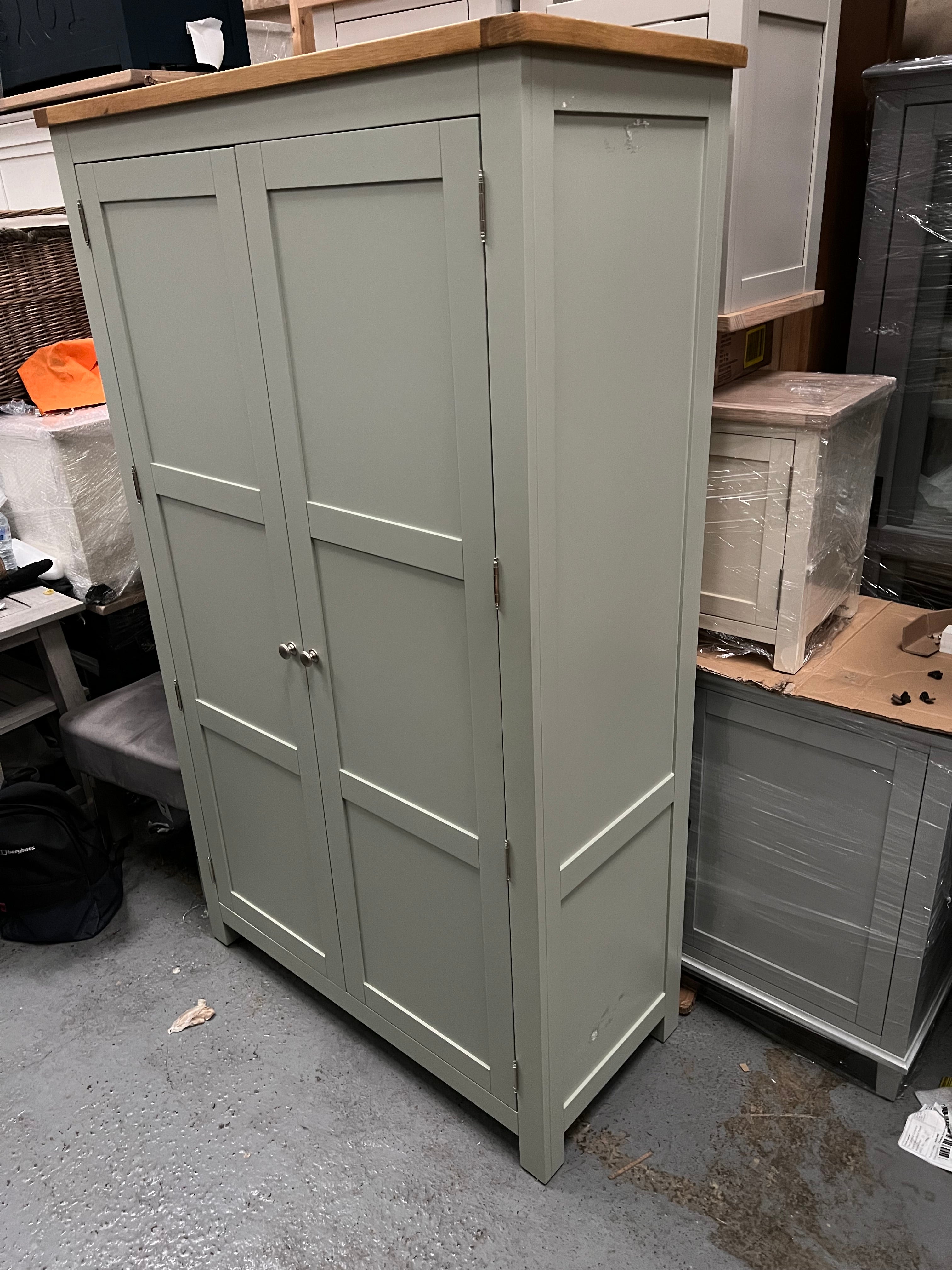 Sussex Sage Green Double Larder Quality Furniture Clearance Ltd