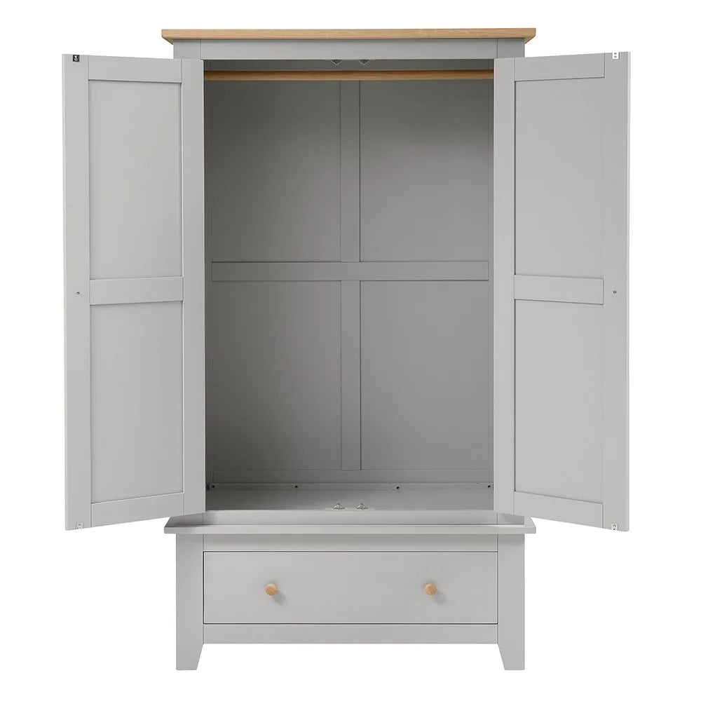 Chester Dove Grey Double Wardrobe furniture delivered