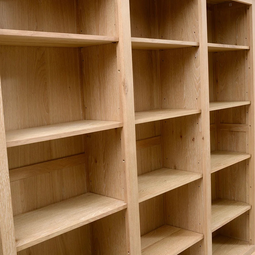 INGLESHAM WHITEWASH OAK Grand Bookcase Quality Furniture Clearance Ltd