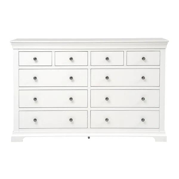CHANTILLY WARM WHITE 10 Drawer Chest Quality Furniture Clearance Ltd