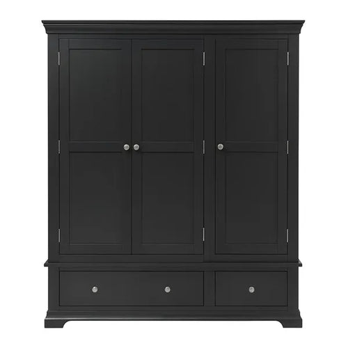 CHANTILLY DUSKY BLACK Triple Wardrobe Quality Furniture Clearance Ltd