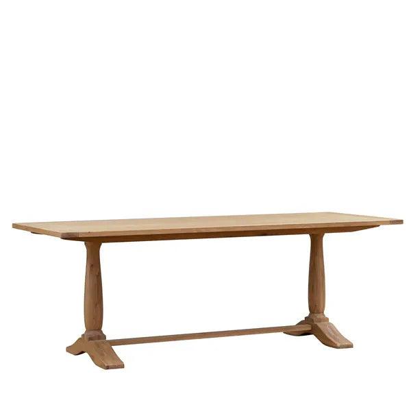 ELKSTONE MELLOW OAK 8 Seater Trestle Dining Table Quality Furniture Clearance Ltd