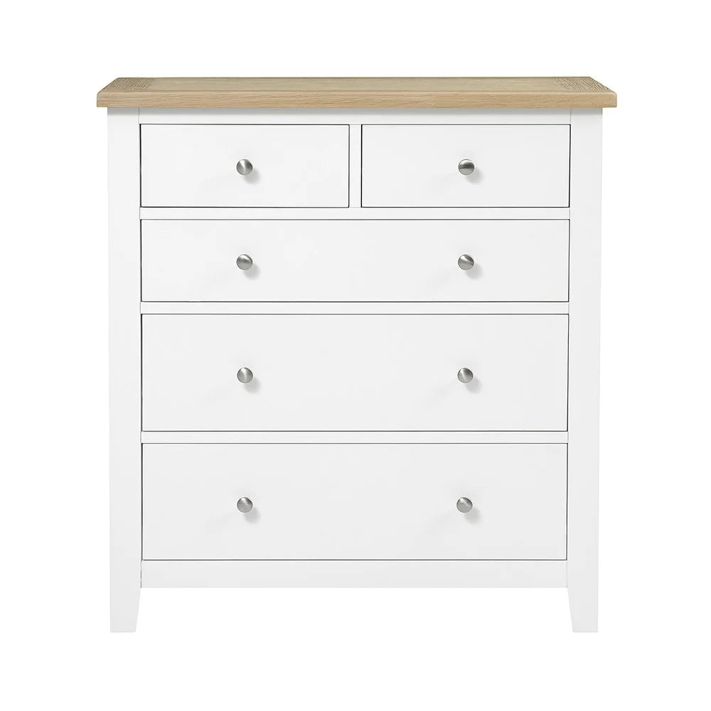 CHESTER PURE WHITE
5 Drawer Chest Quality Furniture Clearance Ltd