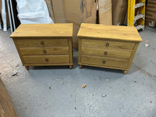 Load image into Gallery viewer, Set Of 2 ELKSTONE MELLOW OAK
Large 3 Drawer Bedside Quality Furniture Clearance Ltd
