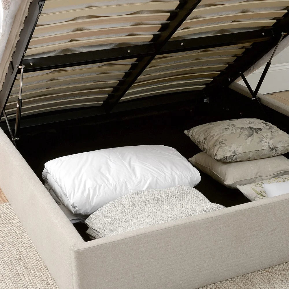 CHURCHILL
Kingsize Ottoman Bed - Natural Tweed Quality Furniture Clearance Ltd