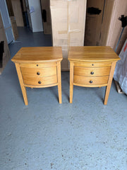 Set of 2 Winchcombe Oiled Oak 2 Drawer Bedside Table Quality Furniture Clearance Ltd