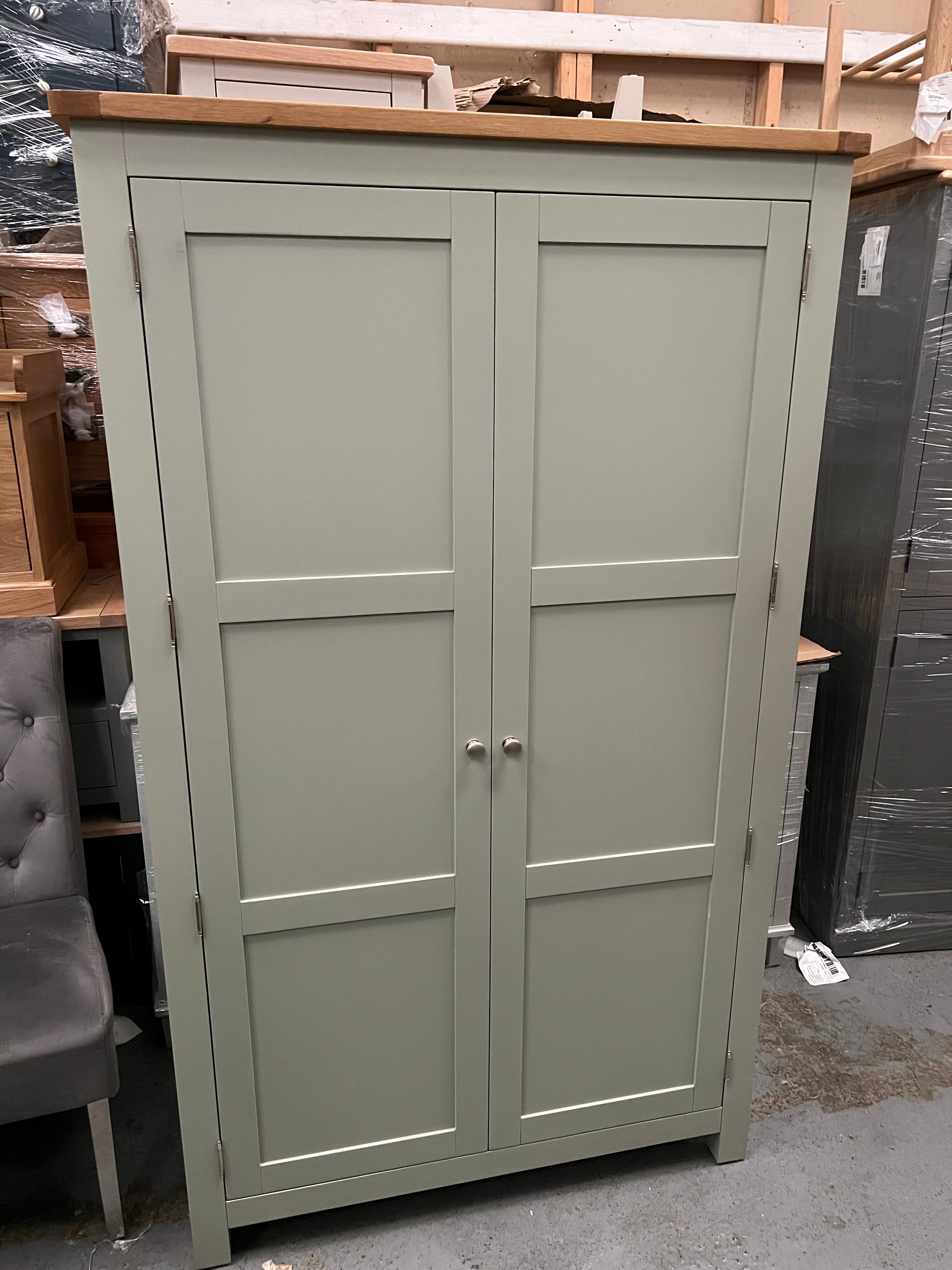 Sussex Sage Green Double Larder Quality Furniture Clearance Ltd
