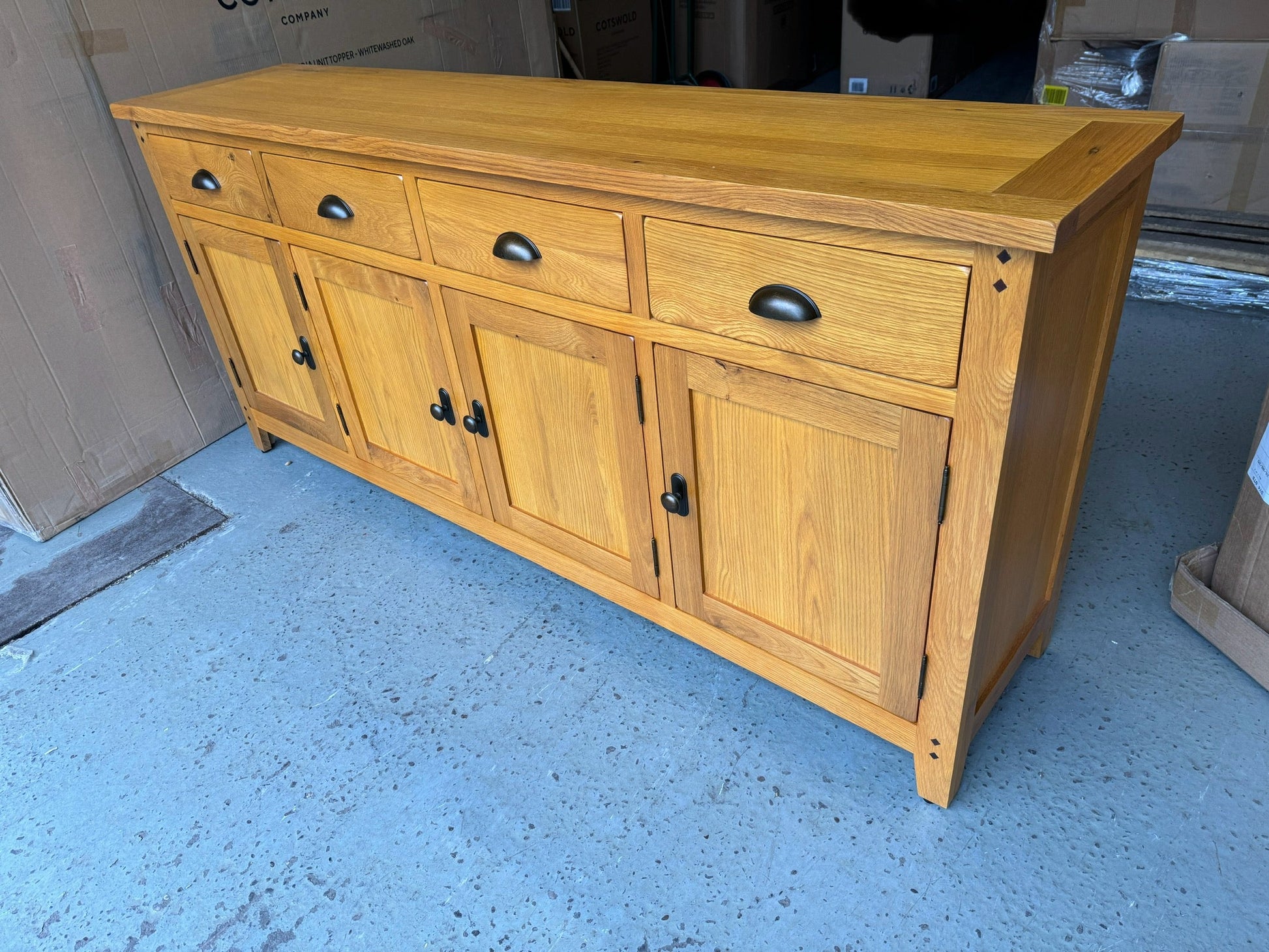 OAKLAND RUSTIC OAK Extra Large Sideboard Quality Furniture Clearance Ltd