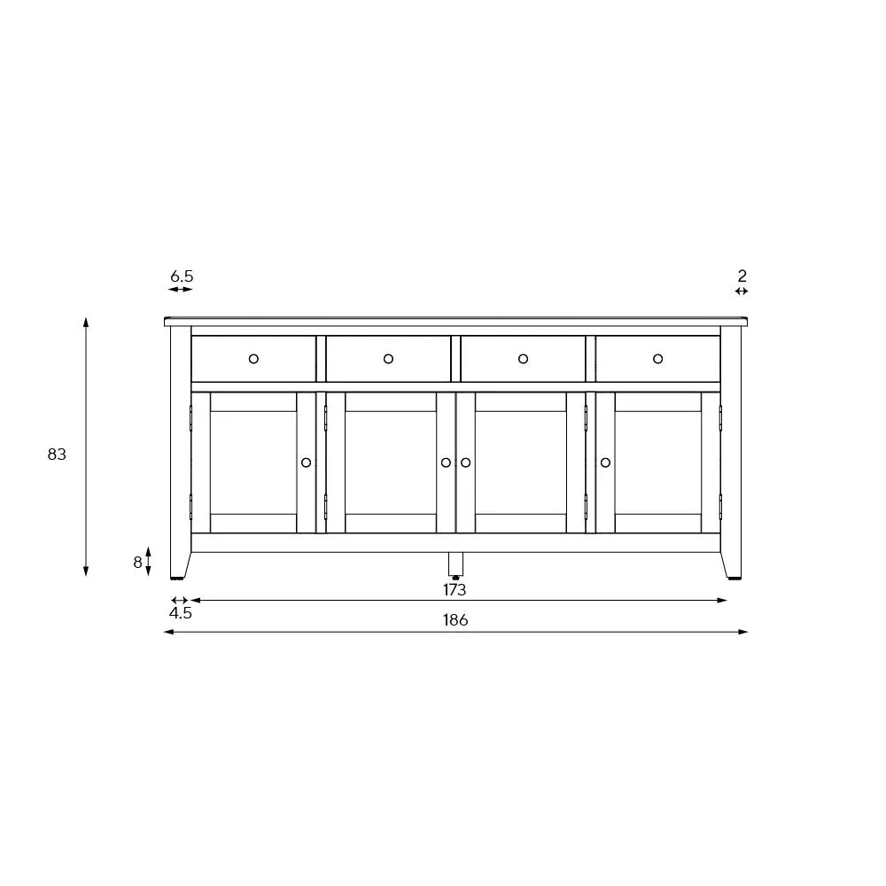 Chester Dove Grey Extra Large Sideboard Quality Furniture Clearance Ltd