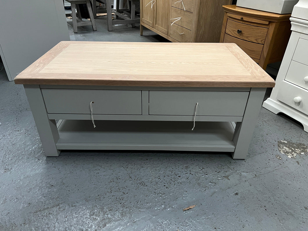 Dove Grey Coffee Table with Drawers furniture delivered 