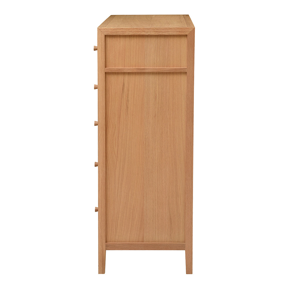 BLOCKLEY LIGHT OAK 5 Drawer Chest Quality Furniture Clearance Ltd