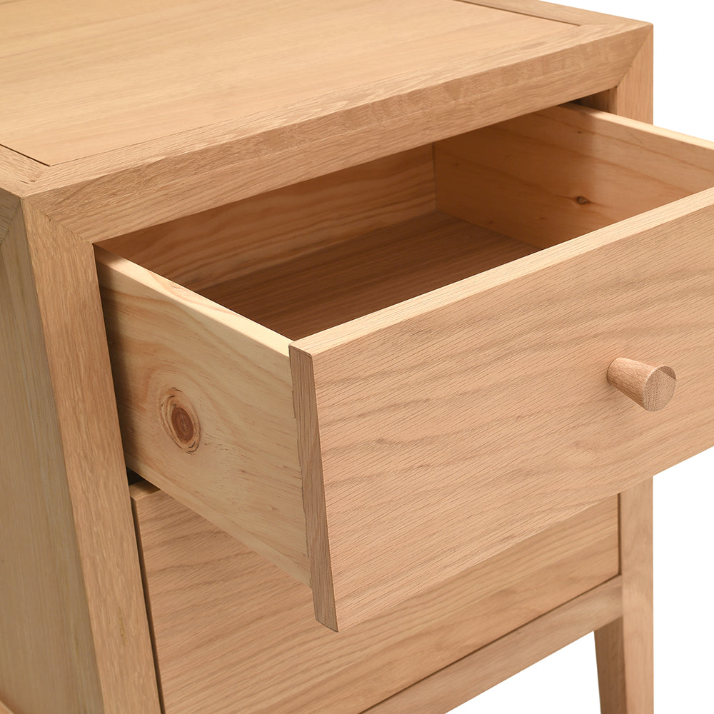BLOCKLEY Light Oak Bedside Table Quality Furniture Clearance Ltd