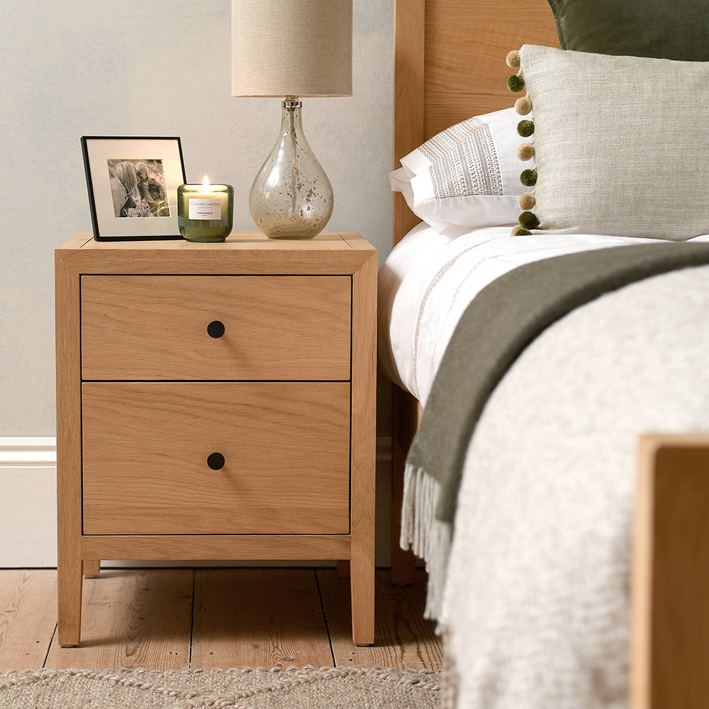 BLOCKLEY Light Oak Bedside Table Quality Furniture Clearance Ltd
