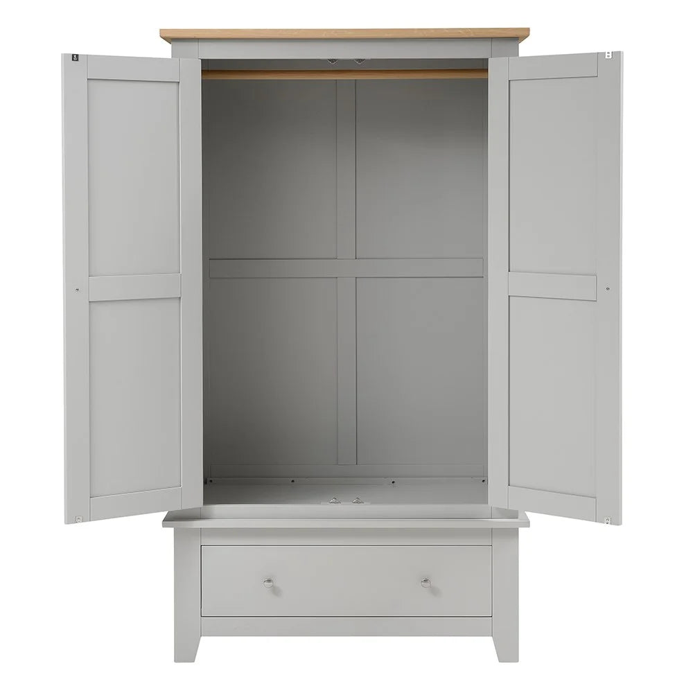 Chester Dove Grey Double Wardrobe furniture delivered