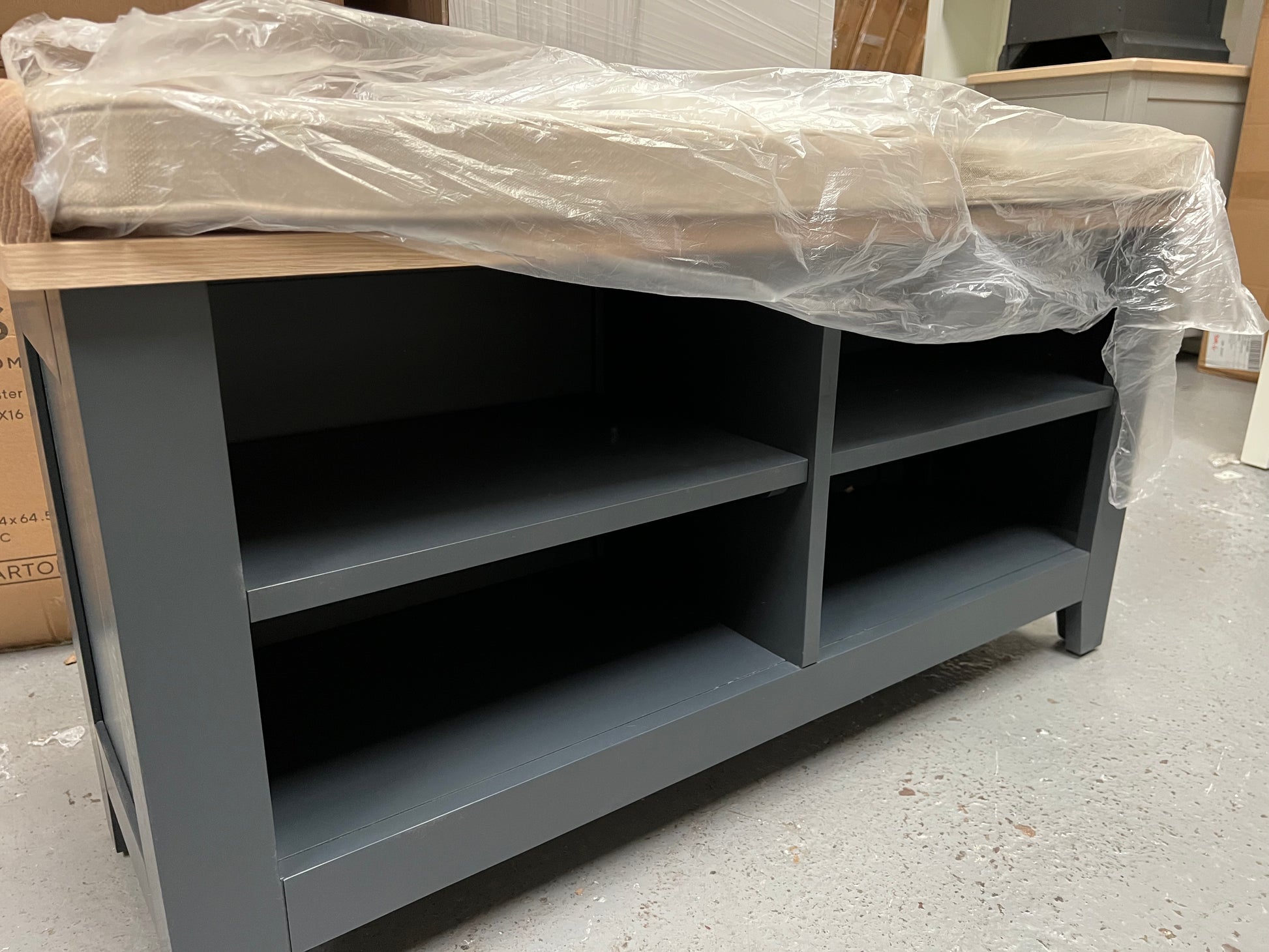 Chester Charcoal Open Shoe Storage Bench furniture delivered