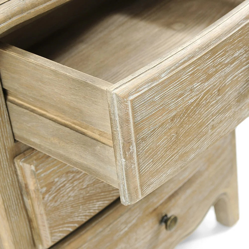 Limewash Oak 3 Drawer Bedside Tables - set of 2 furniture delivered