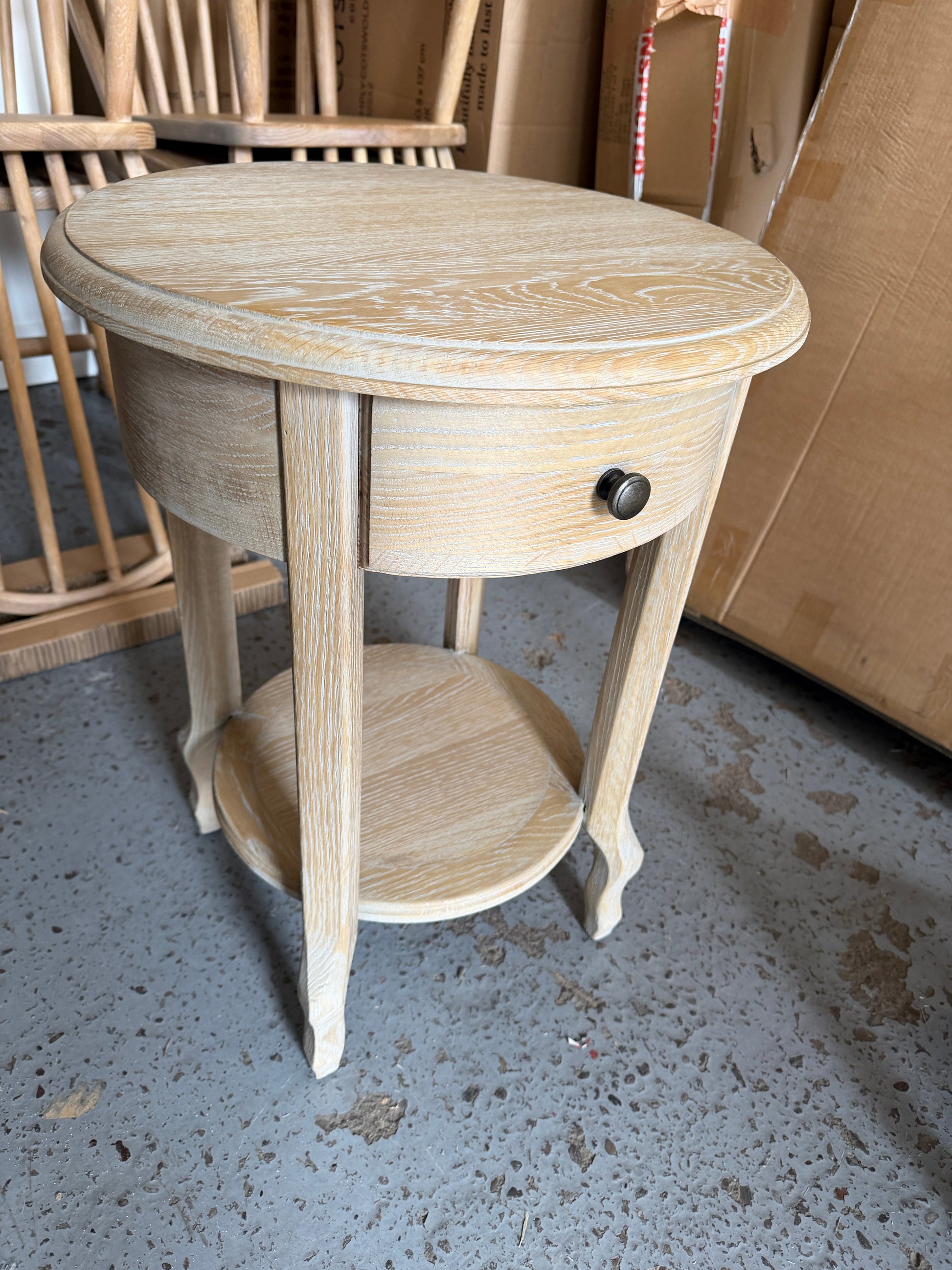 CAMILLE LIMEWASH OAK
1 Drawer Bedside Table (set of 2) Quality Furniture Clearance Ltd