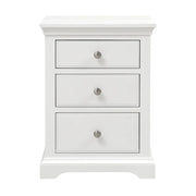 Set of 2 FAIRFORD WARM WHITE 3 Drawer Bedside Table Quality Furniture Clearance Ltd