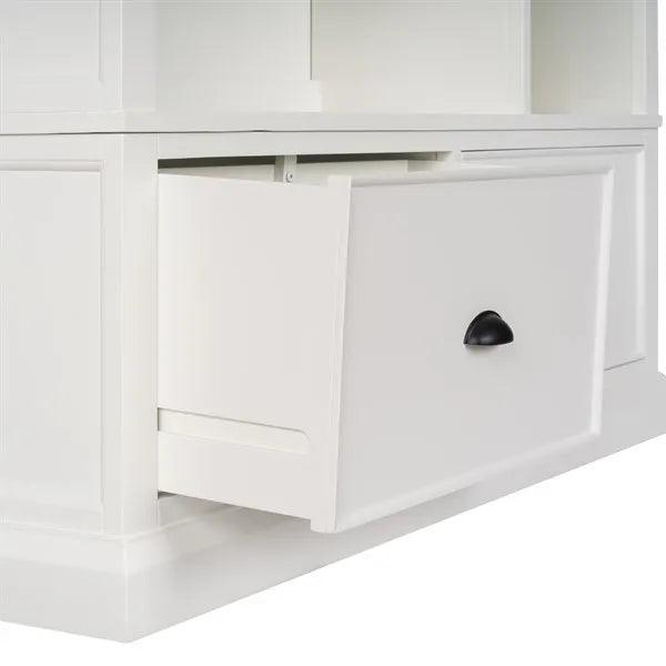 STOW WARM WHITE Large Bookcase with Drawers Quality Furniture Clearance Ltd