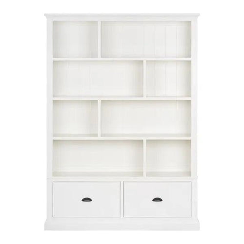 STOW WARM WHITE Large Bookcase with Drawers Quality Furniture Clearance Ltd