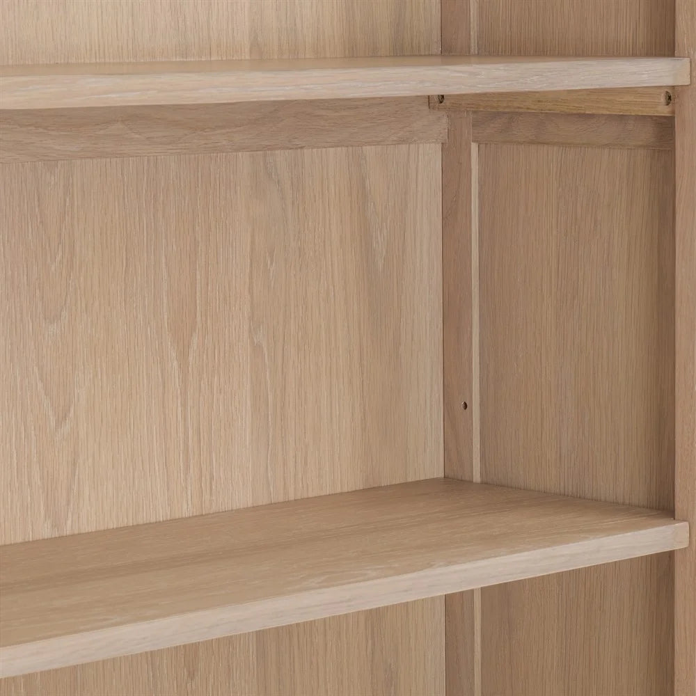 INGLESHAM WHITEWASH OAK Open Display Cabinet Quality Furniture Clearance Ltd