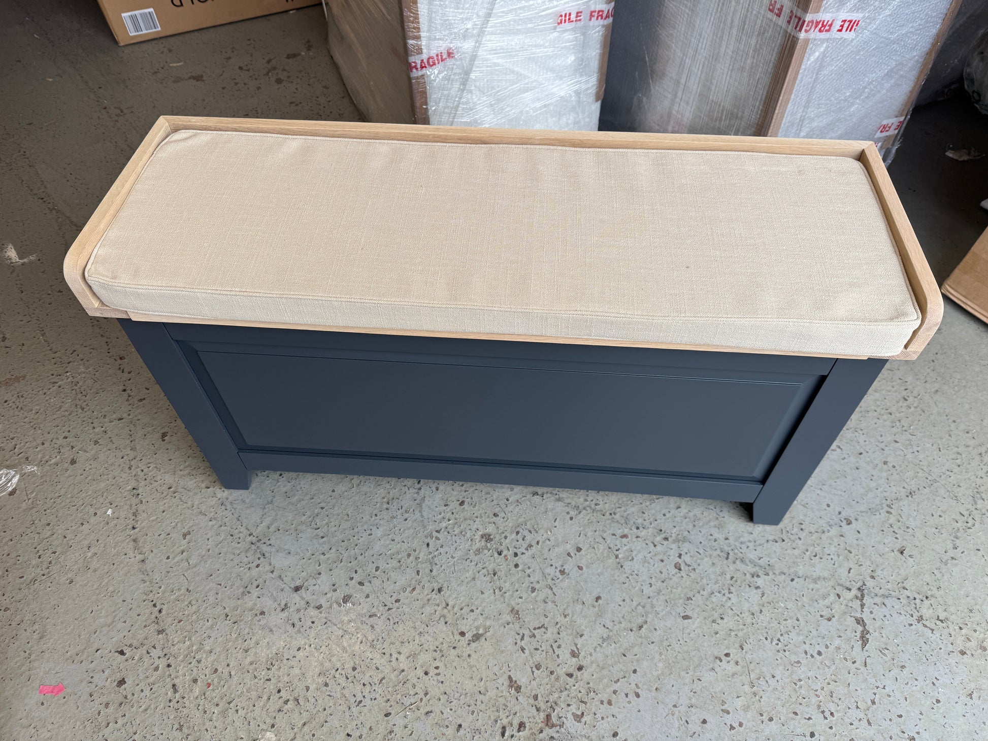 Chester Charcoal Large Shoe Storage Trunk and Bench furniture delivered