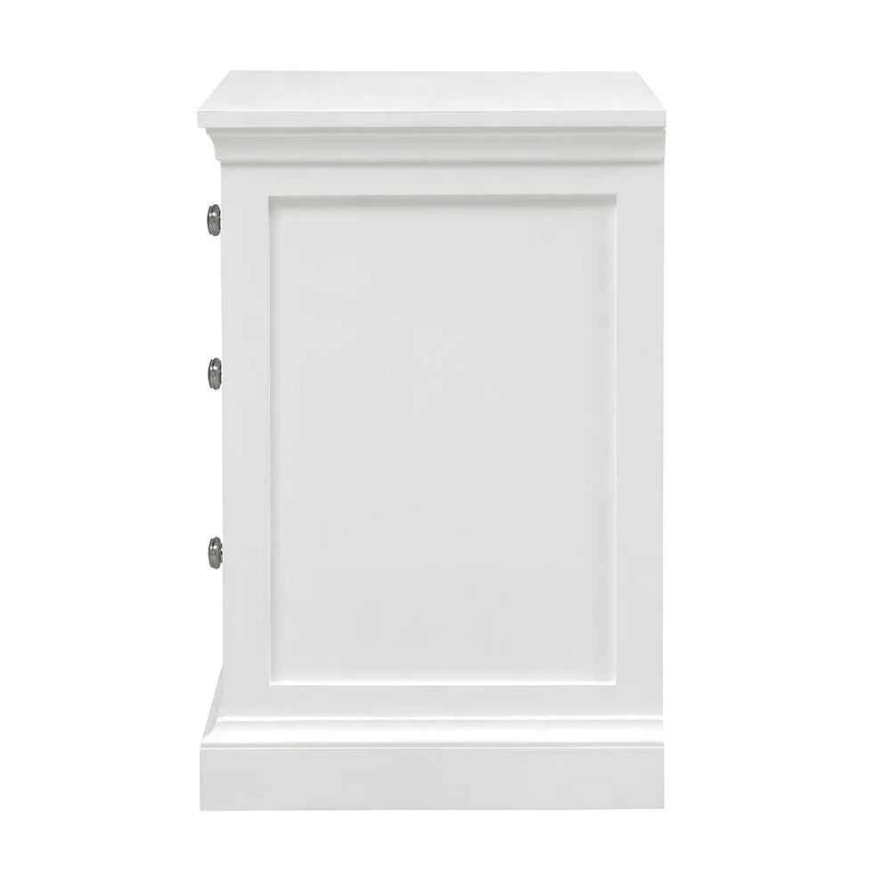 Set of 2 FAIRFORD WARM WHITE 3 Drawer Bedside Table Quality Furniture Clearance Ltd