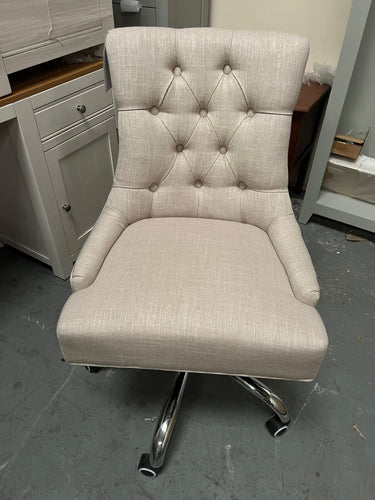 Upholstered Office Chair - Stone Linen Quality Furniture Clearance Ltd