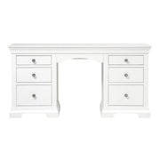 Chantilly Warm White Double Pedestal Dressing Table. furniture delivered