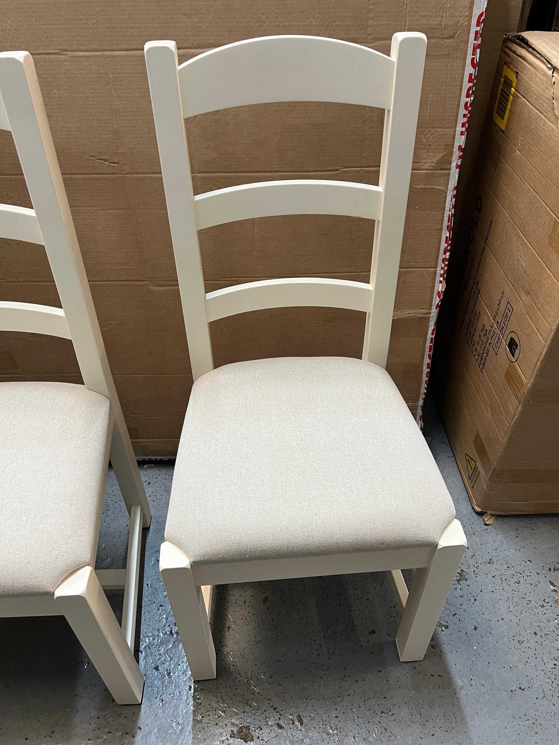 4 x SUSSEX COTSWOLD CREAM
Ladderback Chair Linen Seat Pad Quality Furniture Clearance Ltd