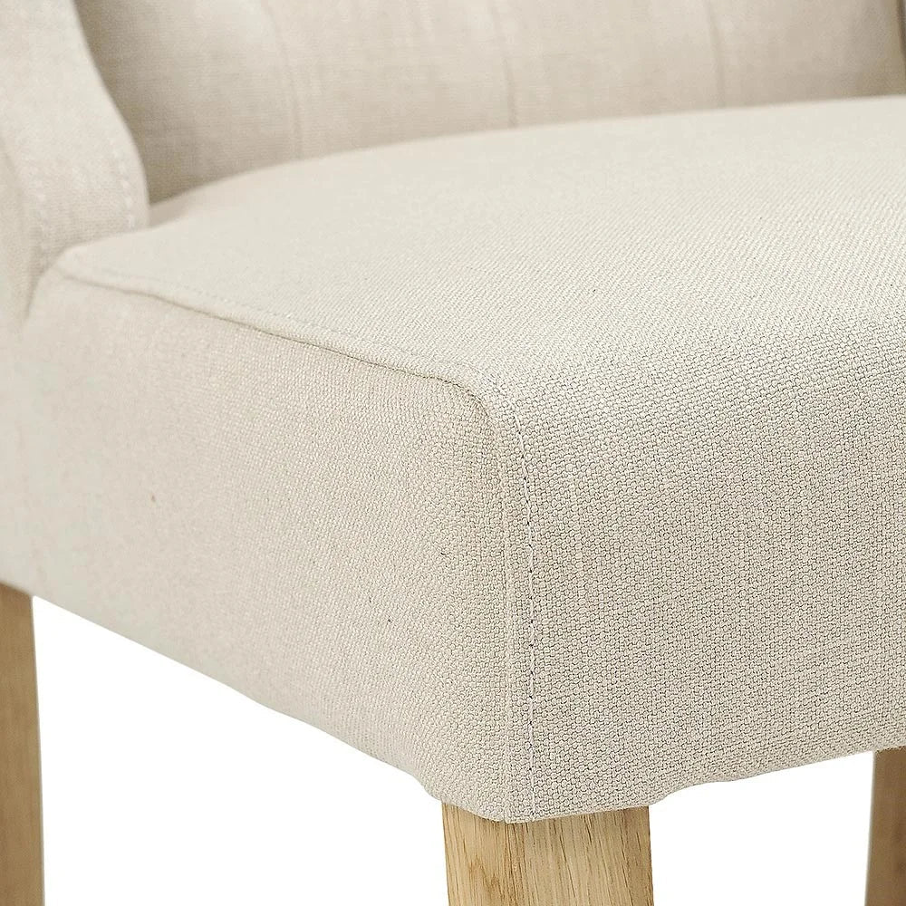 FOXGLOVE
Winged Button Dining Chair Stone Linen Quality Furniture Clearance Ltd