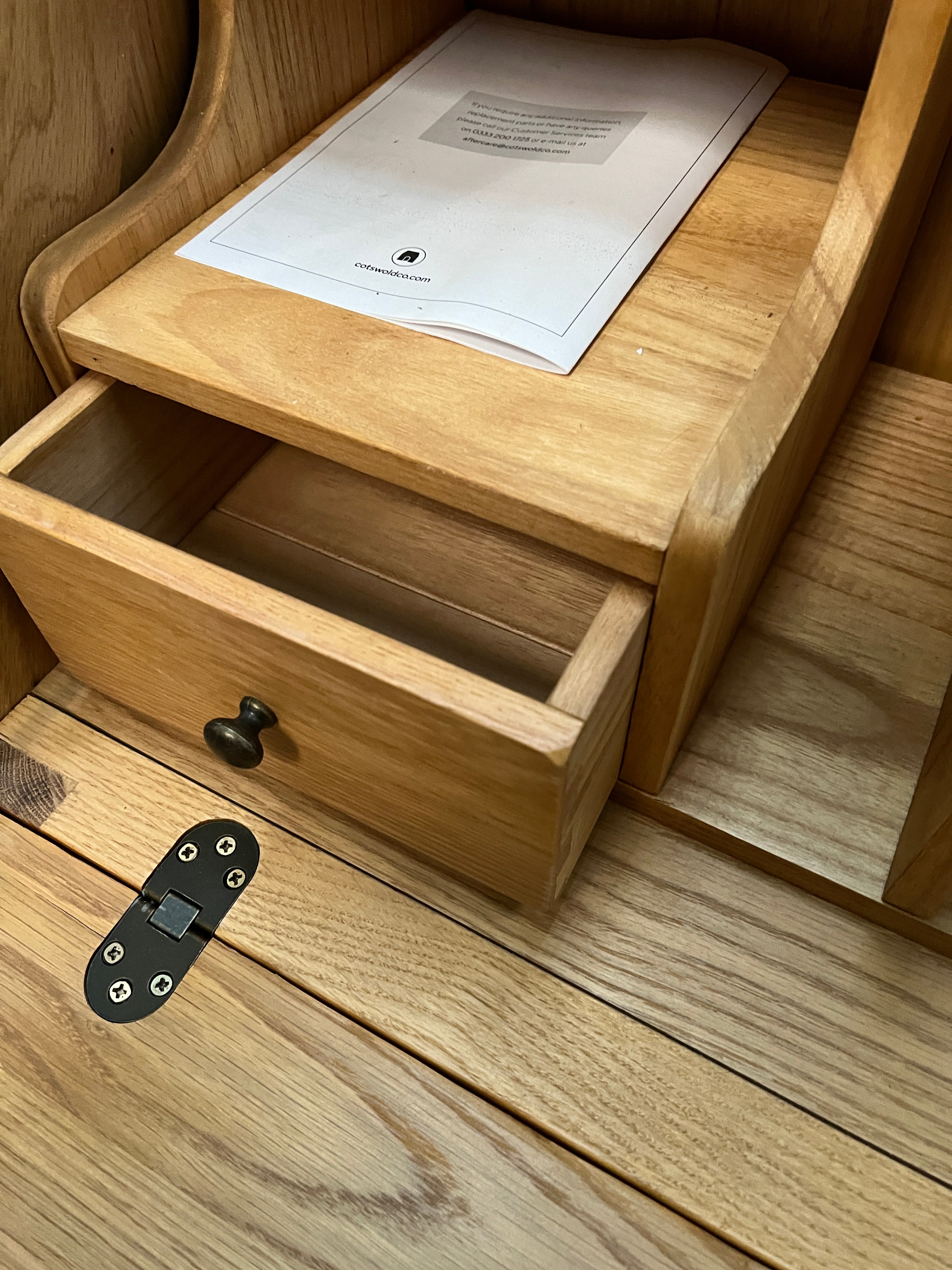 Oakland Rustic Oak Writing Bureau furniture delivered