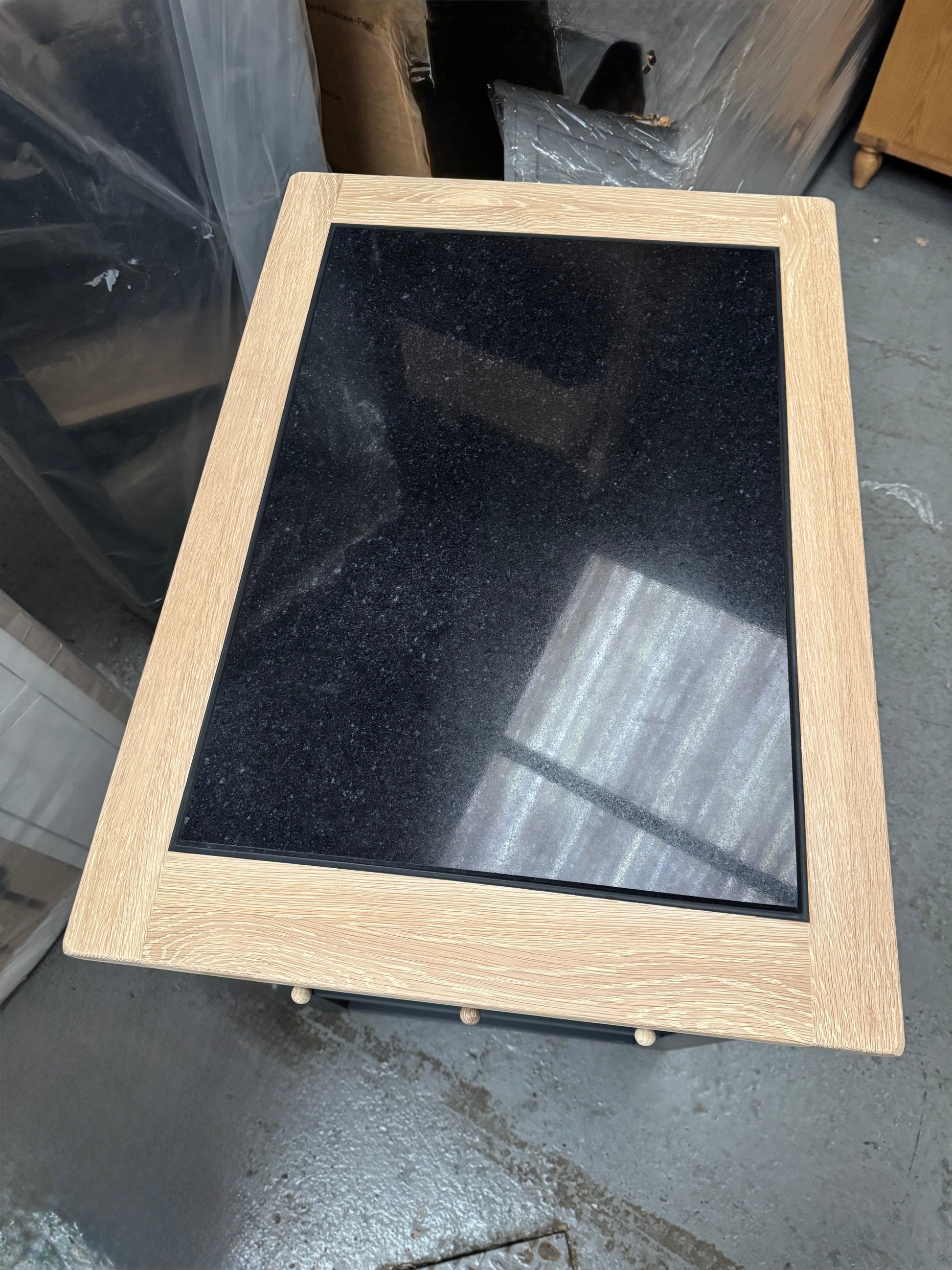 CHESTER CHARCOAL Small Kitchen Island with Granite Top Quality Furniture Clearance Ltd