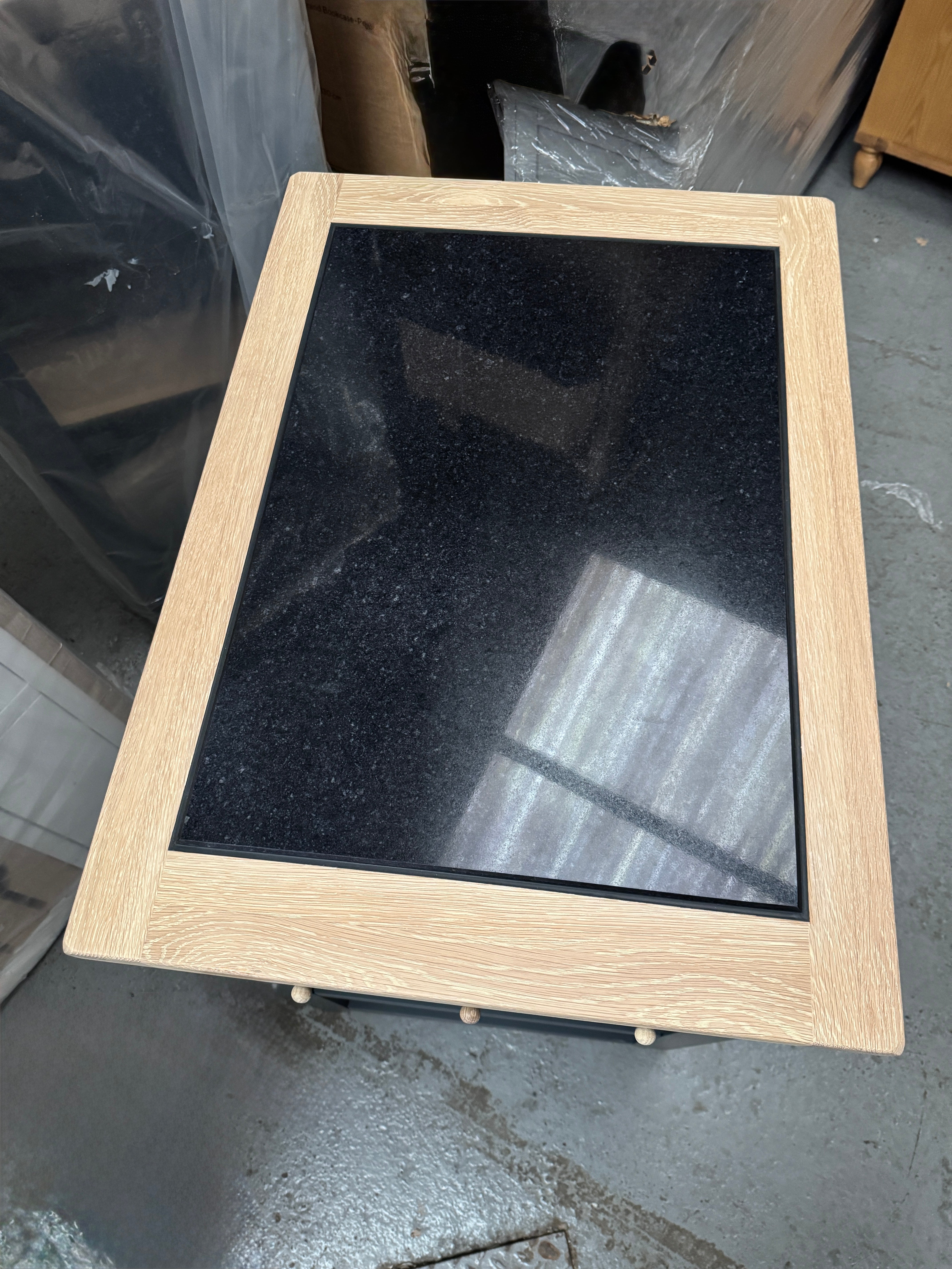 CHESTER CHARCOAL Small Kitchen Island with Granite Top Quality Furniture Clearance Ltd