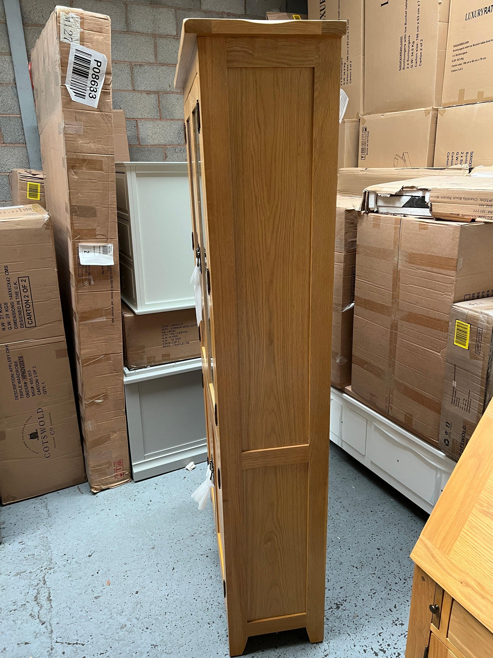 Oakland Rustic Oak Display Cabinet Quality Furniture Clearance Ltd