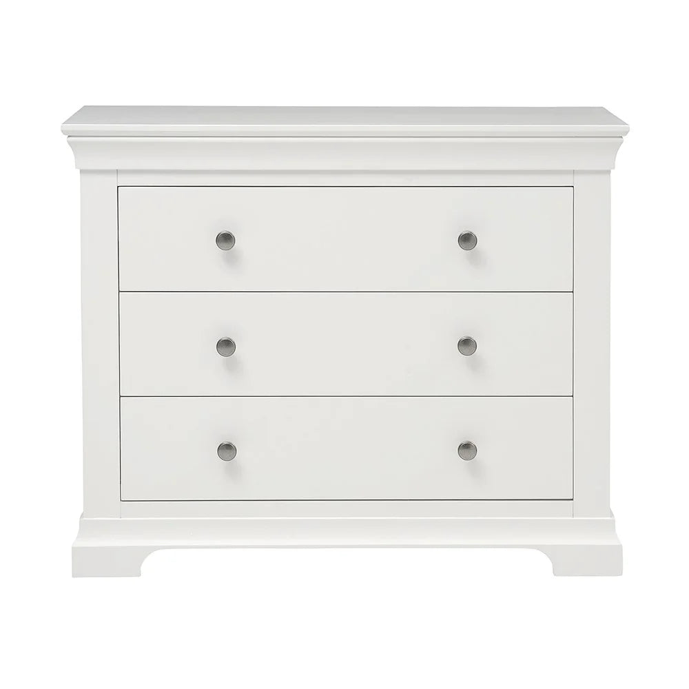 Chantilly Warm White 3 Drawer Petite Chest furniture delivered