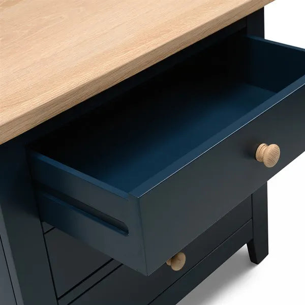 Set Of 2 CHESTER MIDNIGHT BLUE Jumbo Bedside Tables Quality Furniture Clearance Ltd