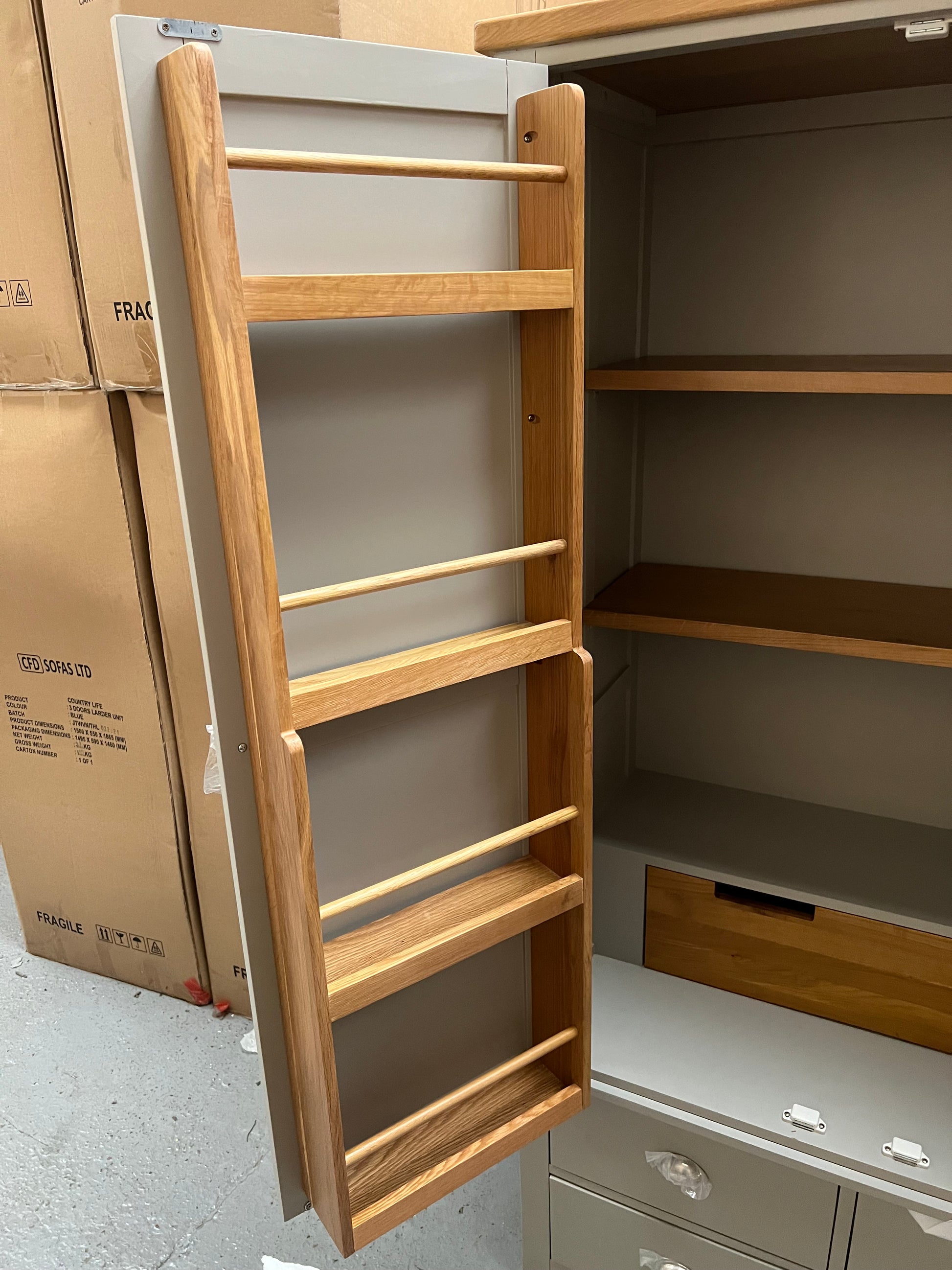 Hampshire ‘Country Life’ Triple Larder - Grey Quality Furniture Clearance Ltd