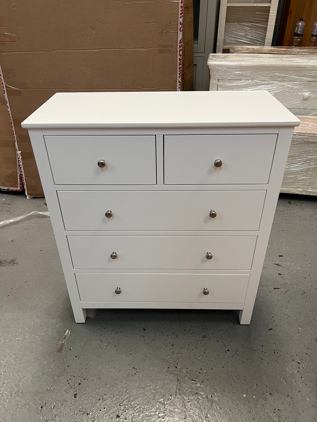 SIMPLY COTSWOLD PURE WHITE
5 Drawer Chest Quality Furniture Clearance Ltd