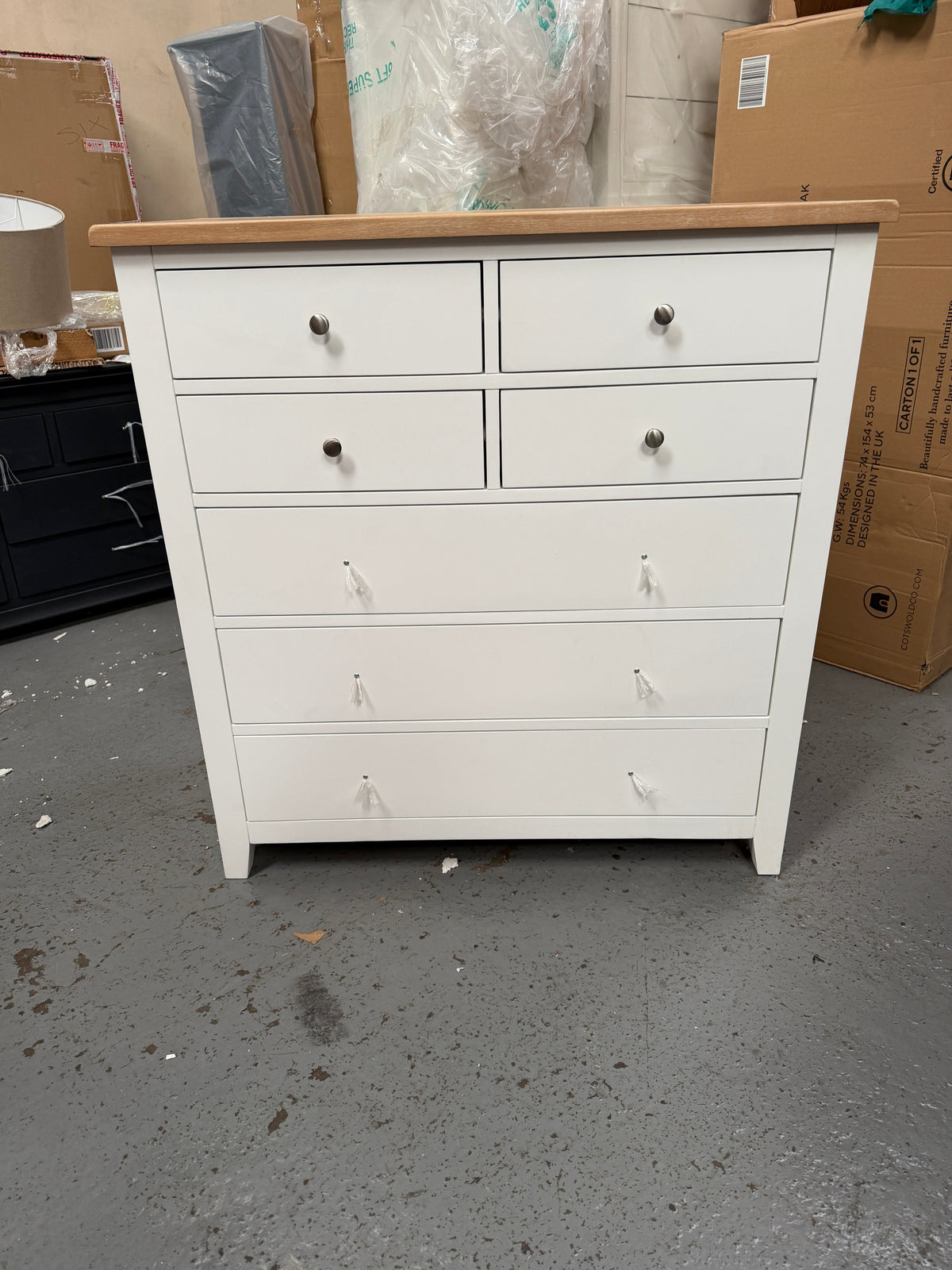 Chester Pure White 7 Drawer Chest Quality Furniture Clearance Ltd
