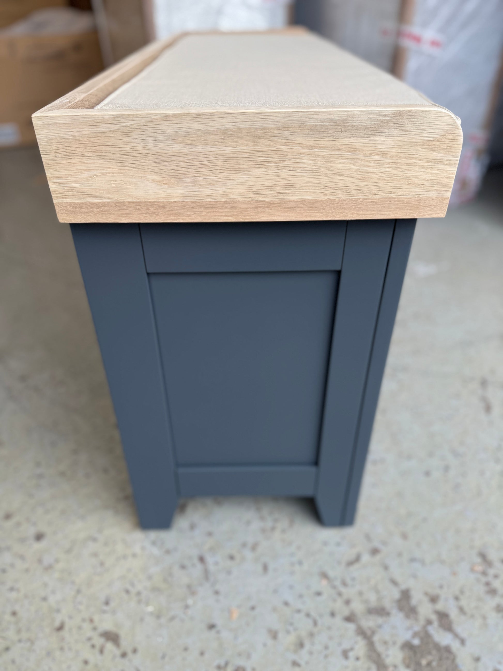Chester Charcoal Large Shoe Storage Trunk and Bench furniture delivered