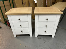 Load image into Gallery viewer, Set of 2 x CHESTER PURE WHITE
3 Drawer Bedside Table Quality Furniture Clearance Ltd
