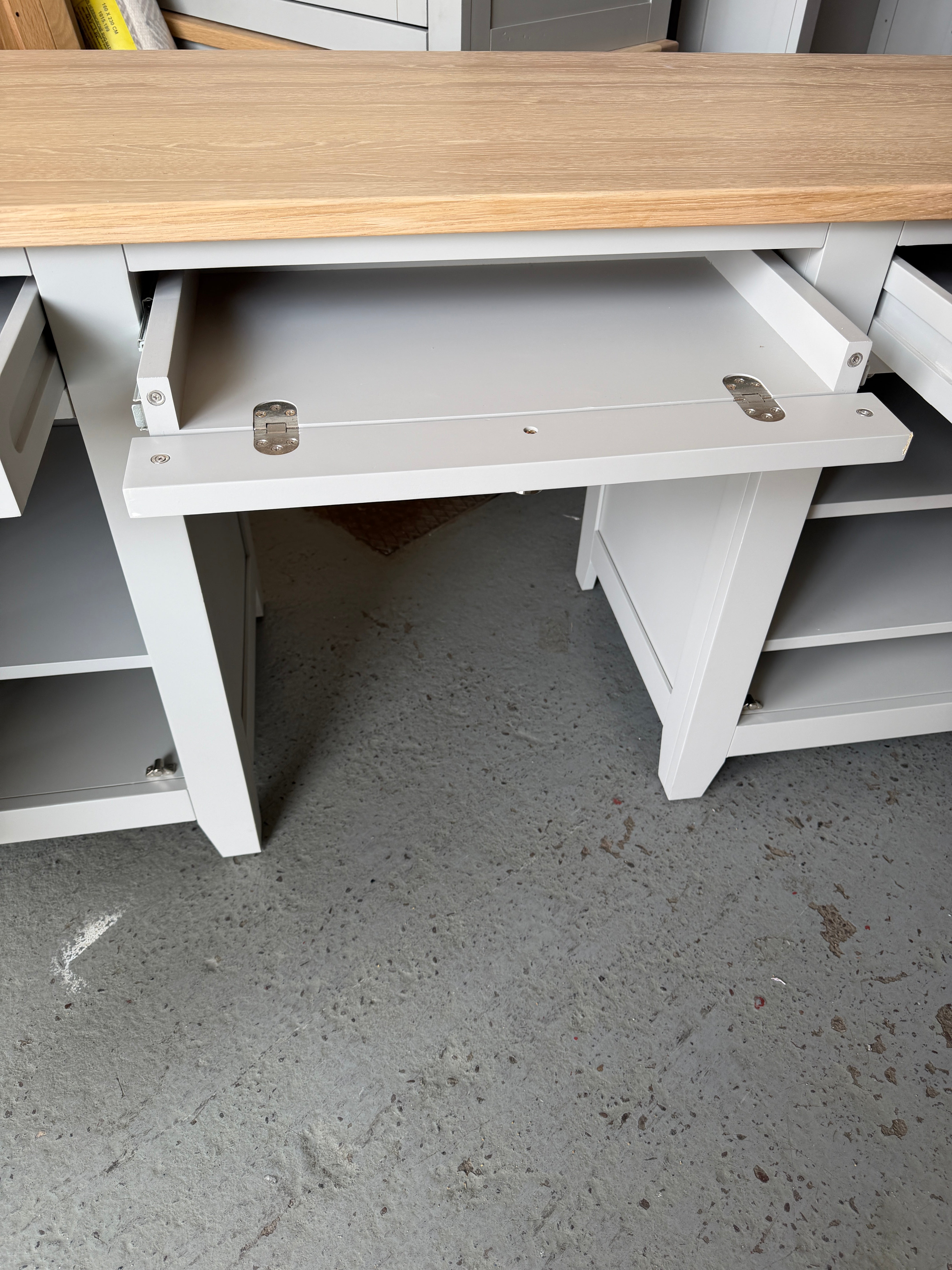 CHESTER DOVE GREY Double Pedestal Desk Quality Furniture Clearance Ltd