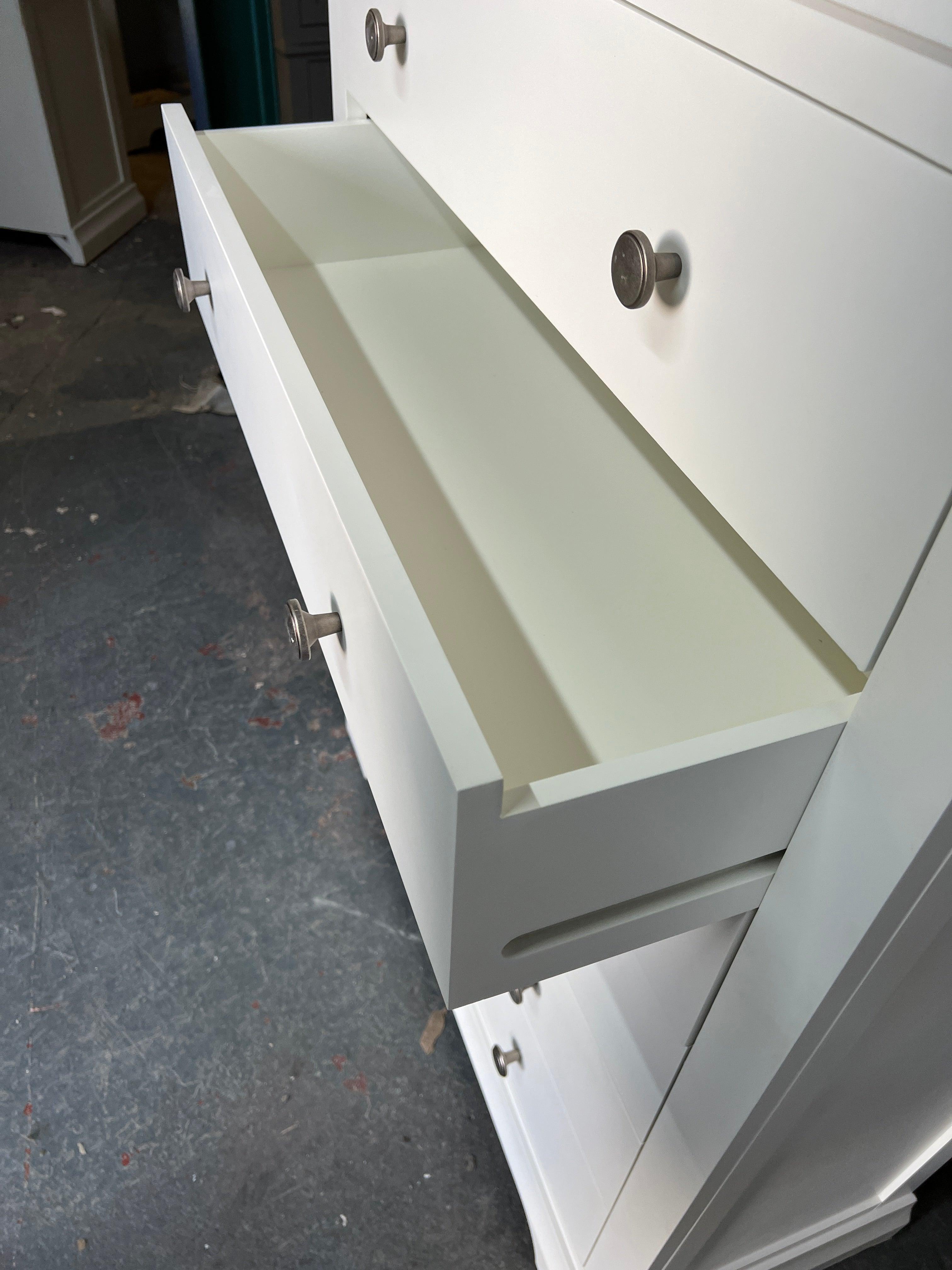 CHANTILLY WARM WHITE Tall 6 Drawer Chest Quality Furniture Clearance Ltd