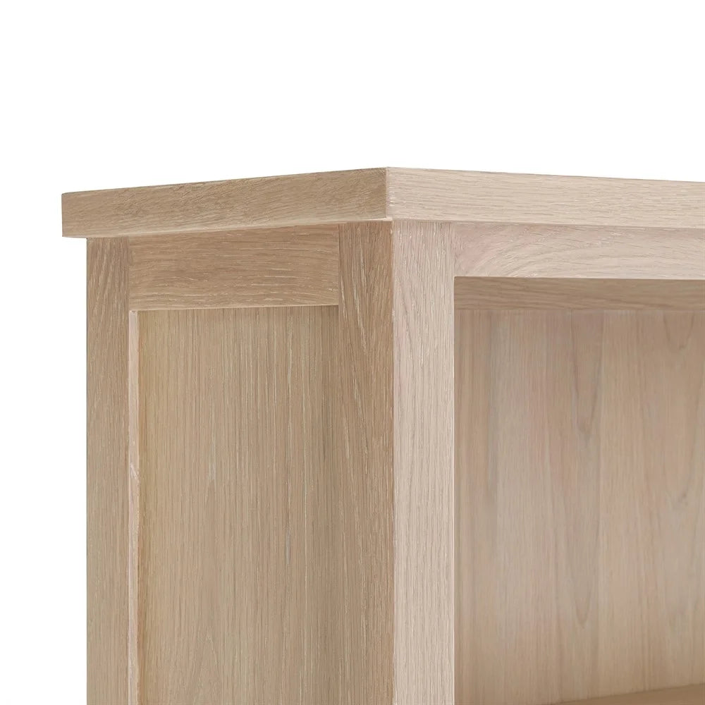 INGLESHAM WHITEWASH OAK Open Display Cabinet Quality Furniture Clearance Ltd
