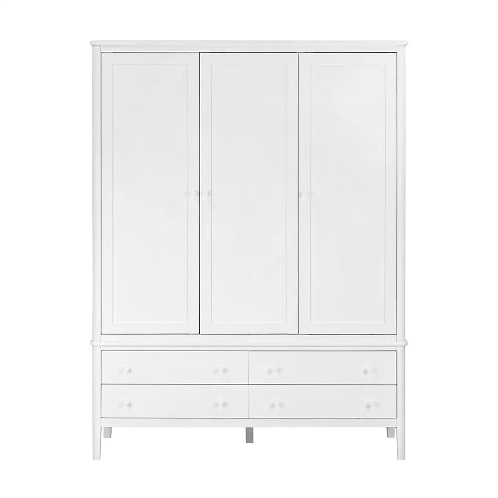 Berkeley White Oak Triple Wardrobe Quality Furniture Clearance Ltd