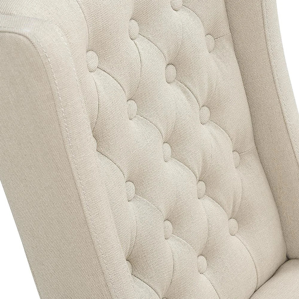 FOXGLOVE
Winged Button Dining Chair Stone Linen Quality Furniture Clearance Ltd